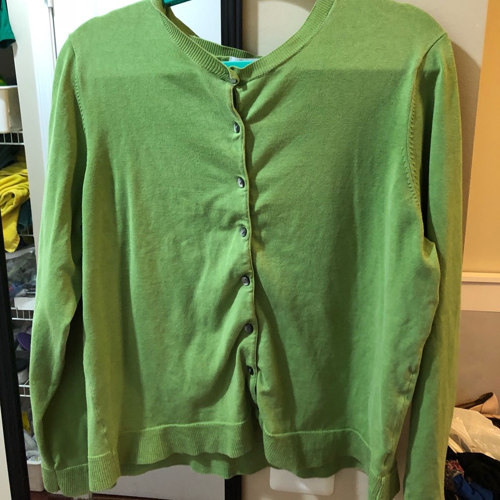 Green cardigan